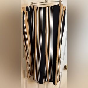 Chico's Multicolored - Black, White, Brown Striped Crop Pants Size 2 (Large)